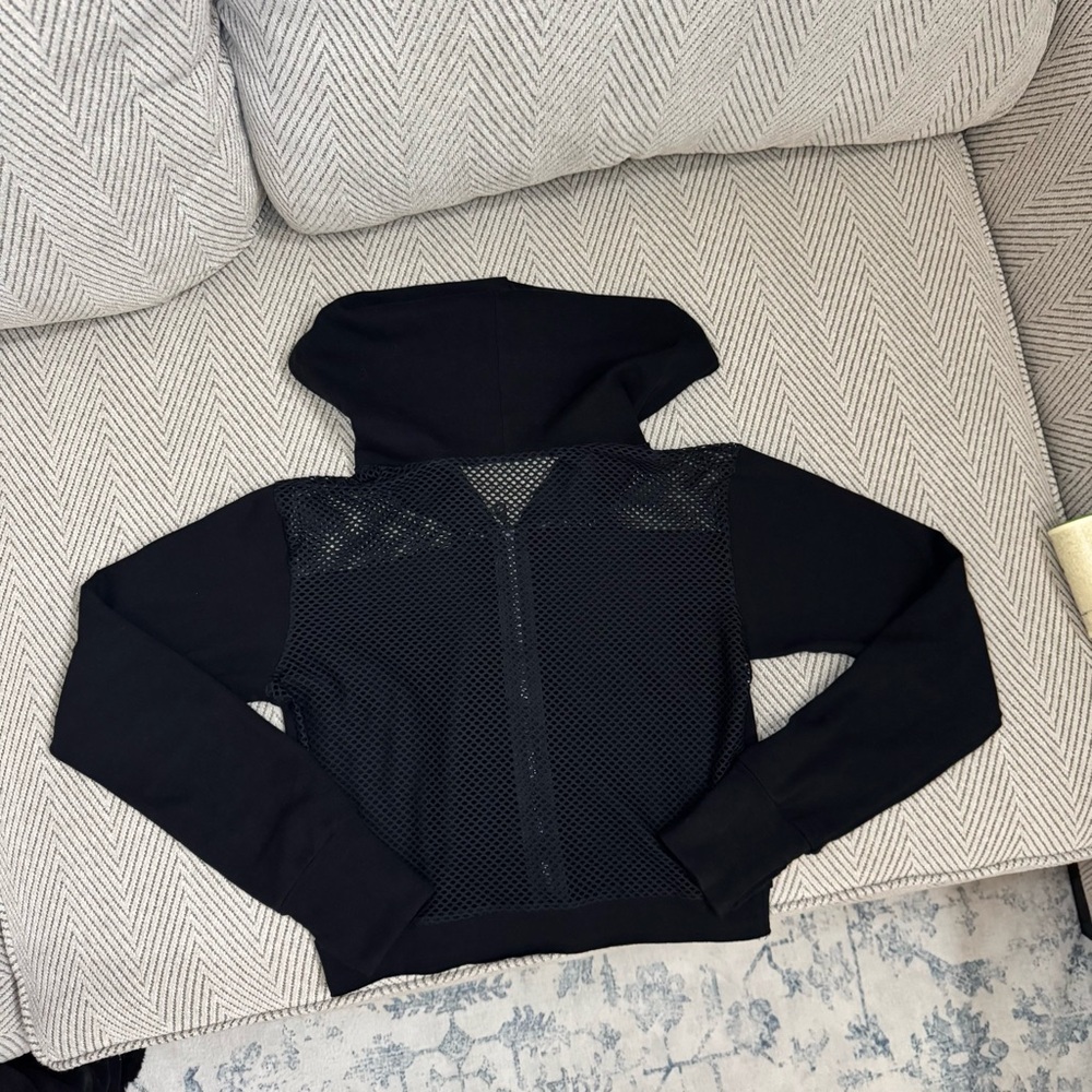 Bombshell Sportswear Evolution Zip Up Black Mesh Detail Jacket